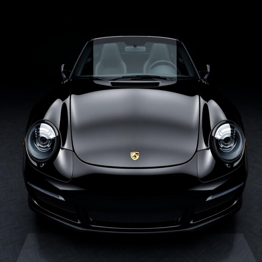 Black Porsche detailed